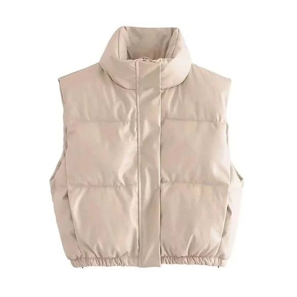 Vegan Leather Puffer Vest - Picture 10 of 11